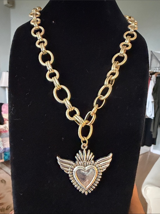 CHERUB’S HEART Jewelry - Gold and Silver chunky Heart Pendant Necklace